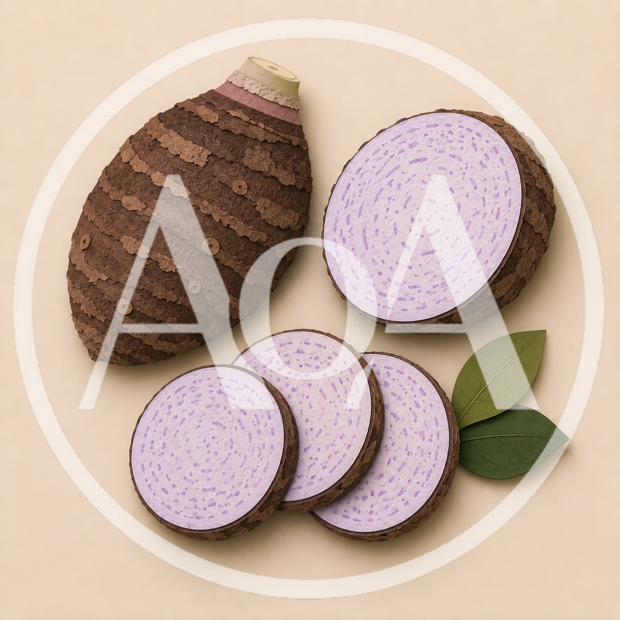 Paper Craft Taro Root Illustration