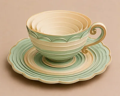 Papercraft Teacup and Saucer Set