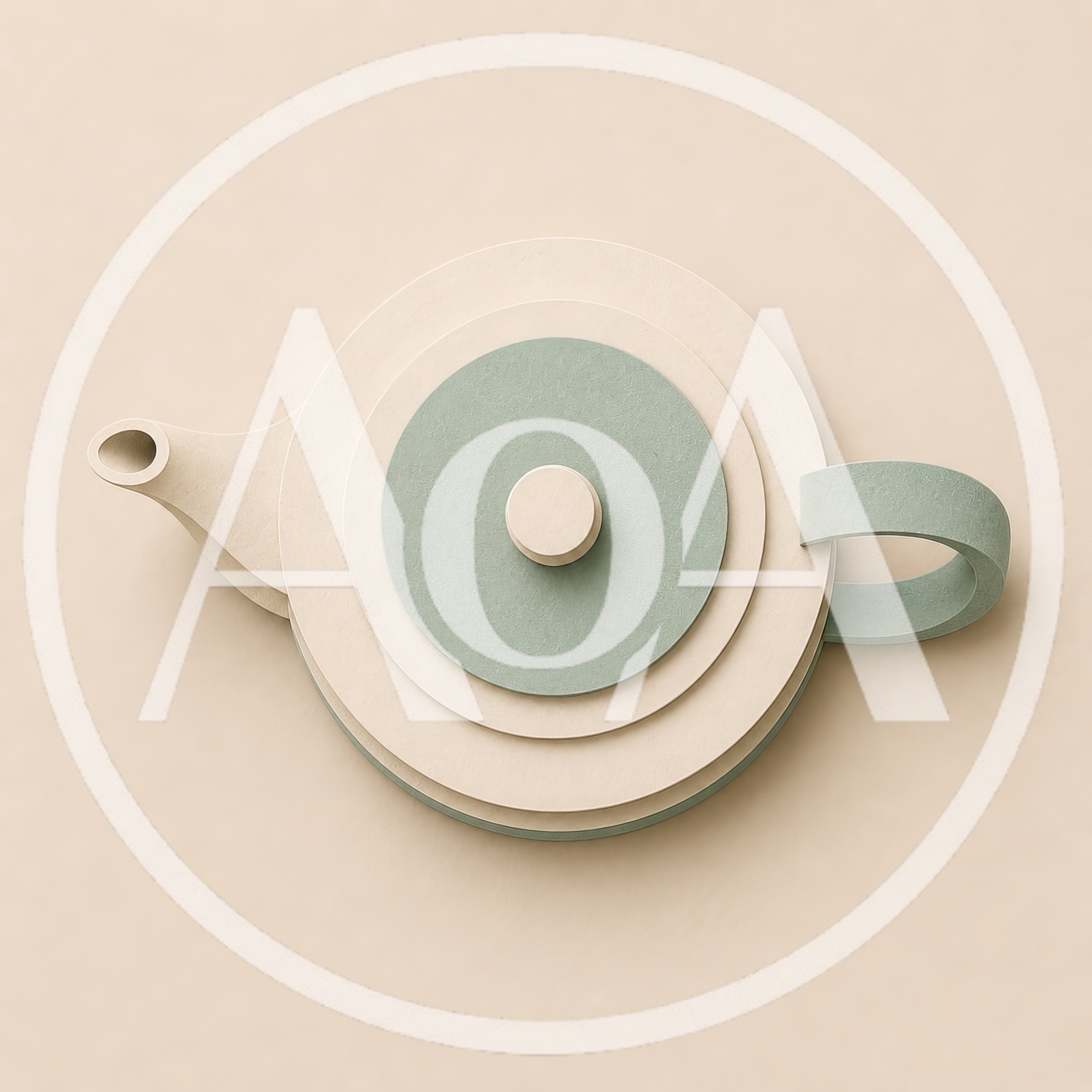 Minimalist Paper Craft Teapot Illustration