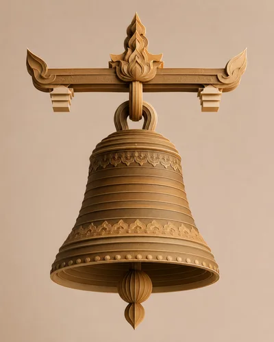 Ornate Traditional Thai Style Bronze Bell
