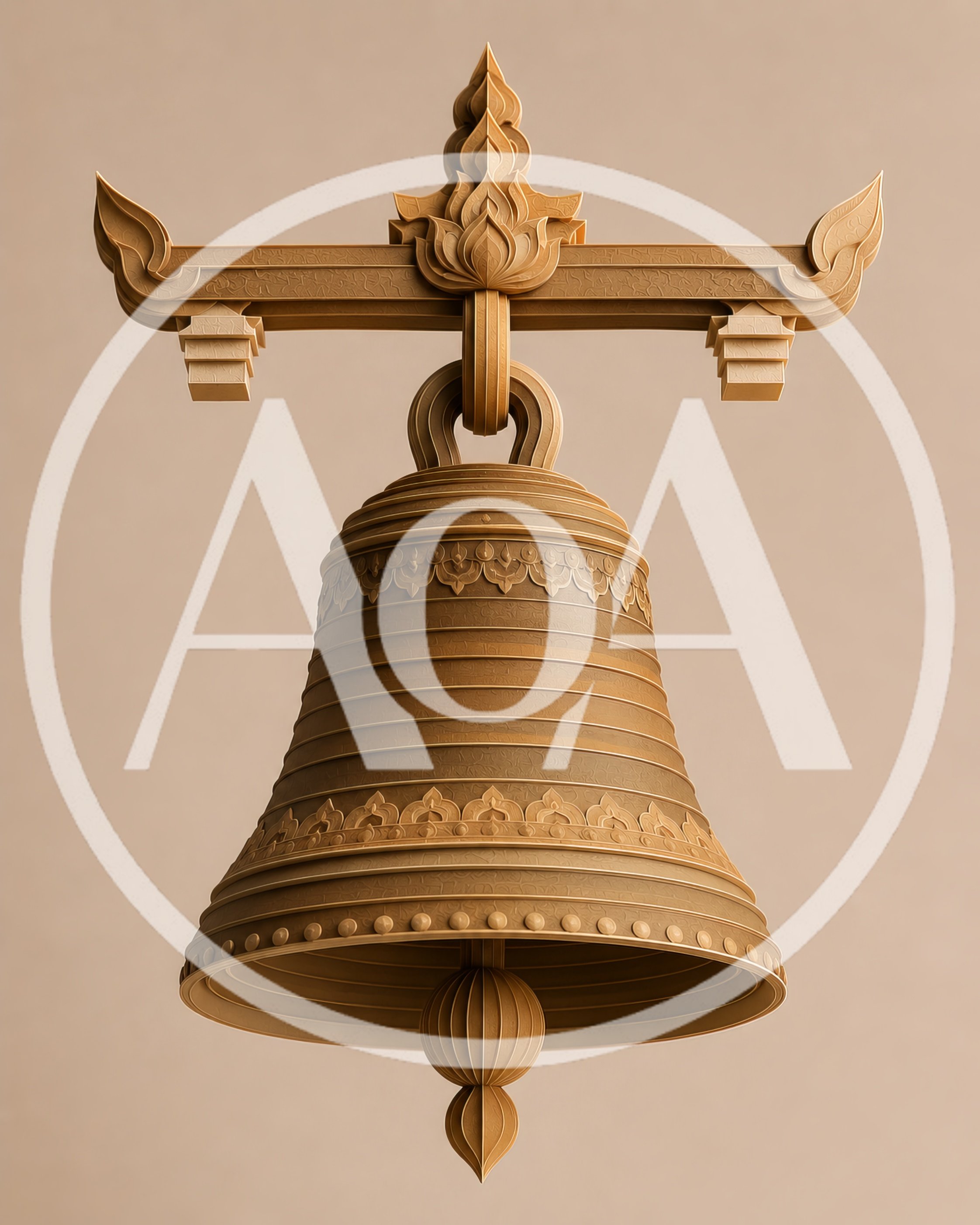 Ornate Traditional Thai Style Bronze Bell