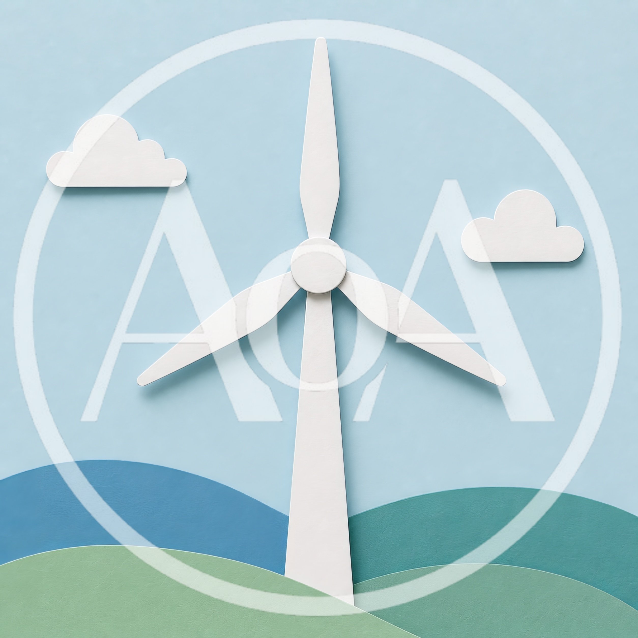 Paper Cutout Wind Turbine Illustration
