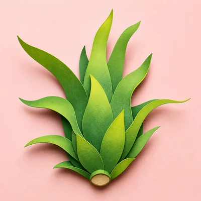 Paper Craft Pineapple Leaves On Pink Background