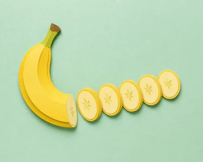 Paper Craft Banana With Sliced Pieces