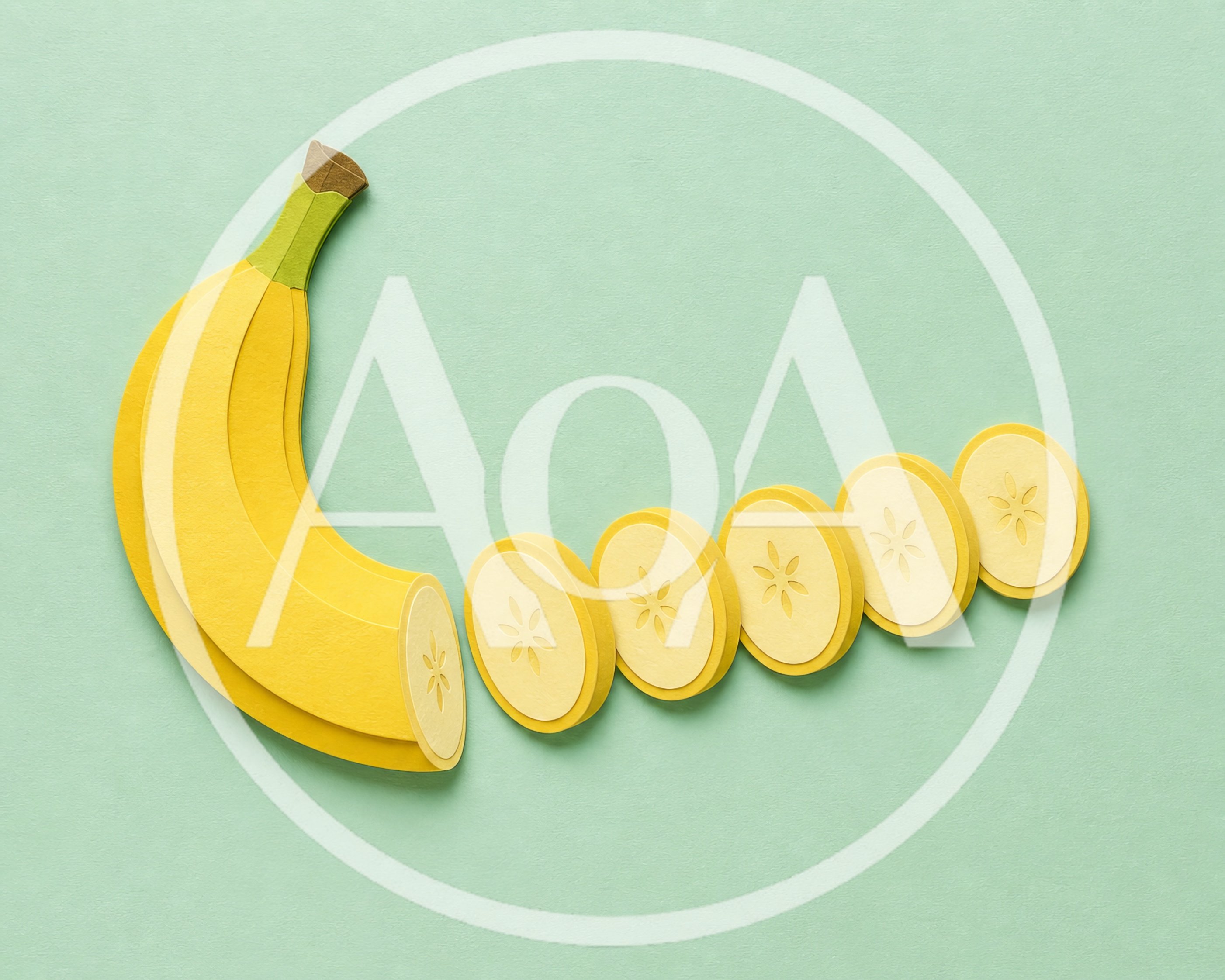 Paper Craft Banana With Sliced Pieces