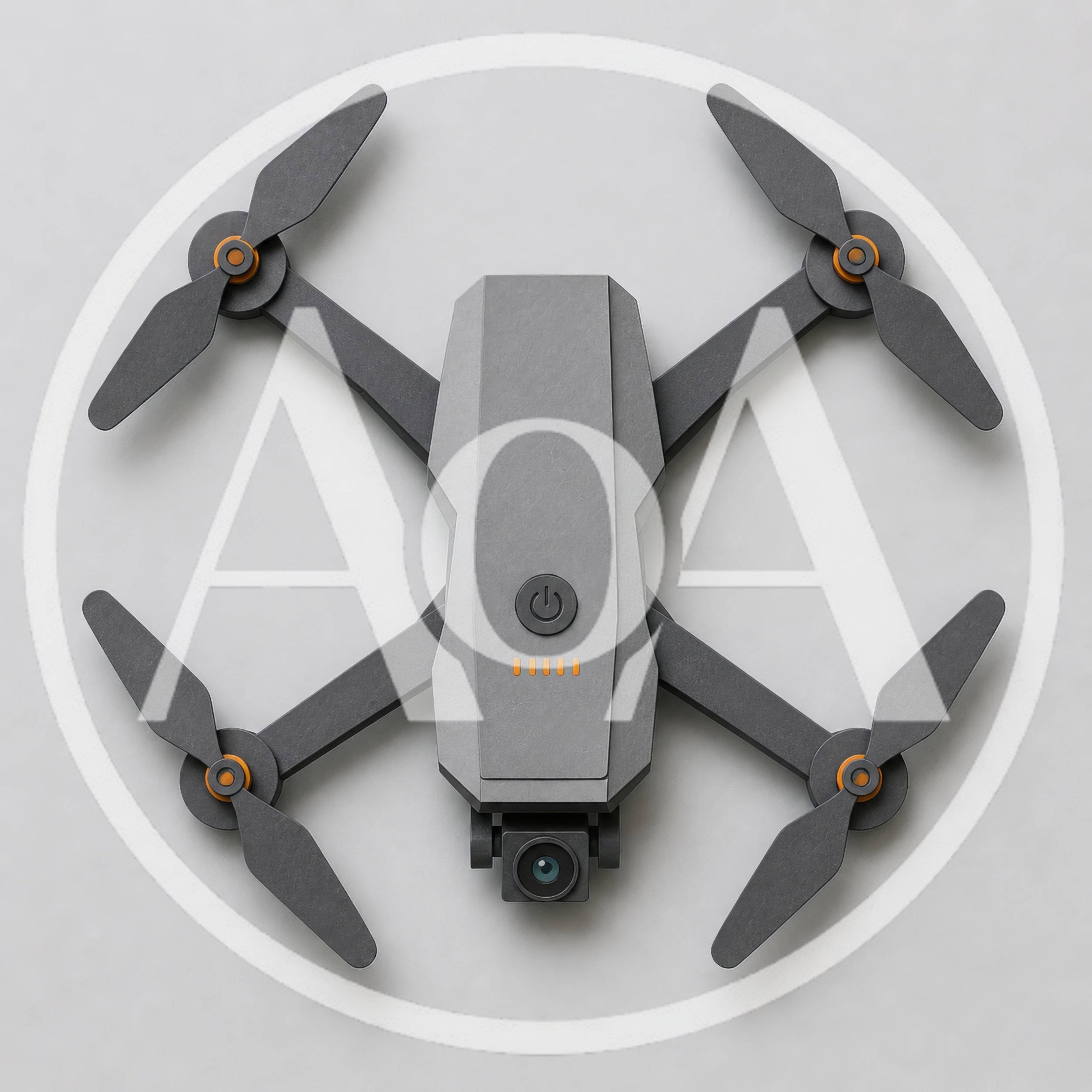 Top Down View Of A Modern Grey Drone