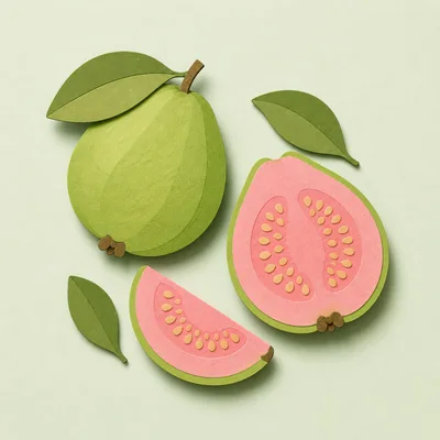 Paper Craft Guava Fruit Illustration
