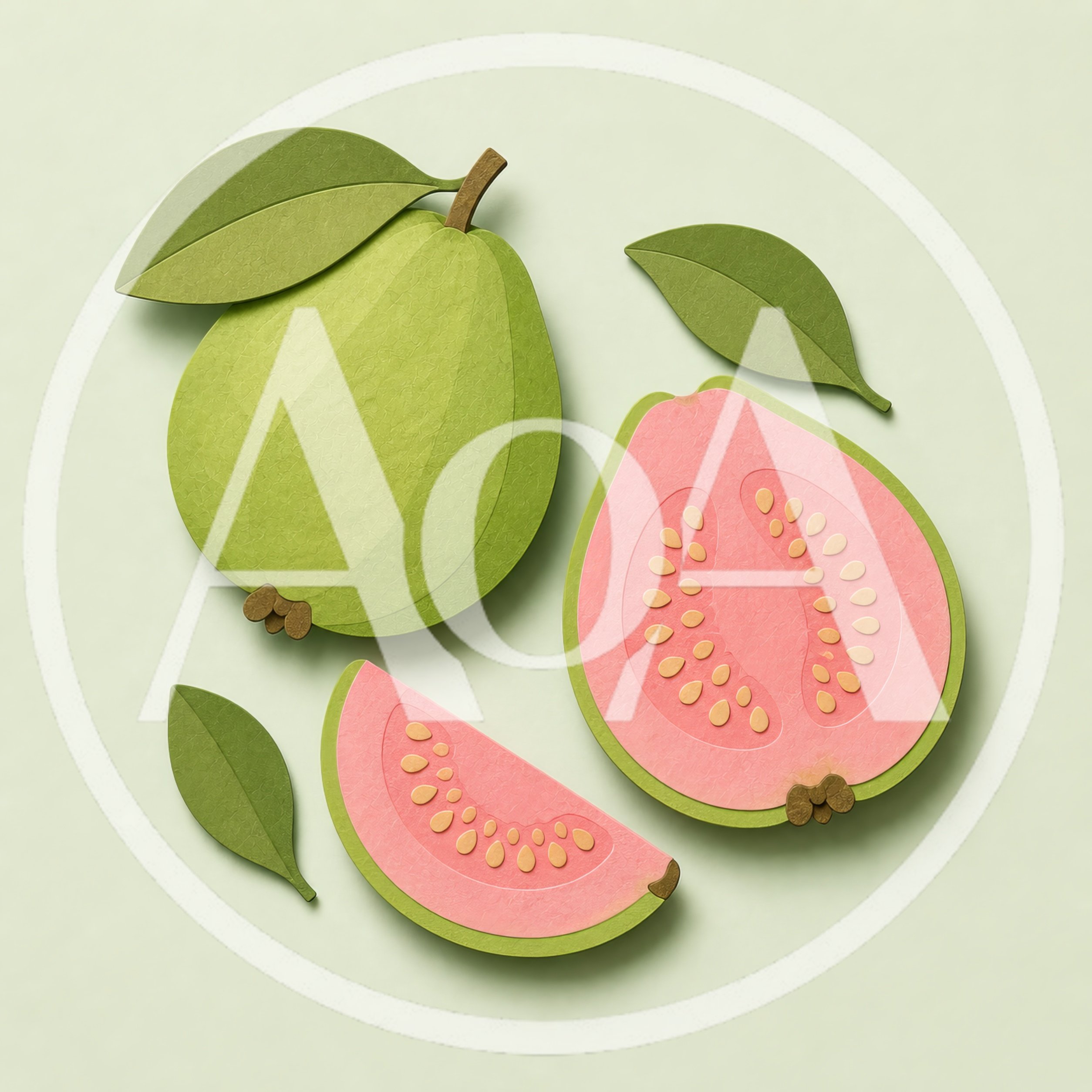 Paper Craft Guava Fruit Illustration