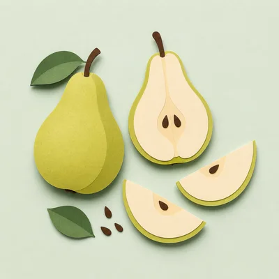 Paper Craft Pear Fruit Composition