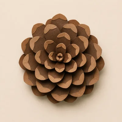 Top Down View Of A Paper Craft Pinecone