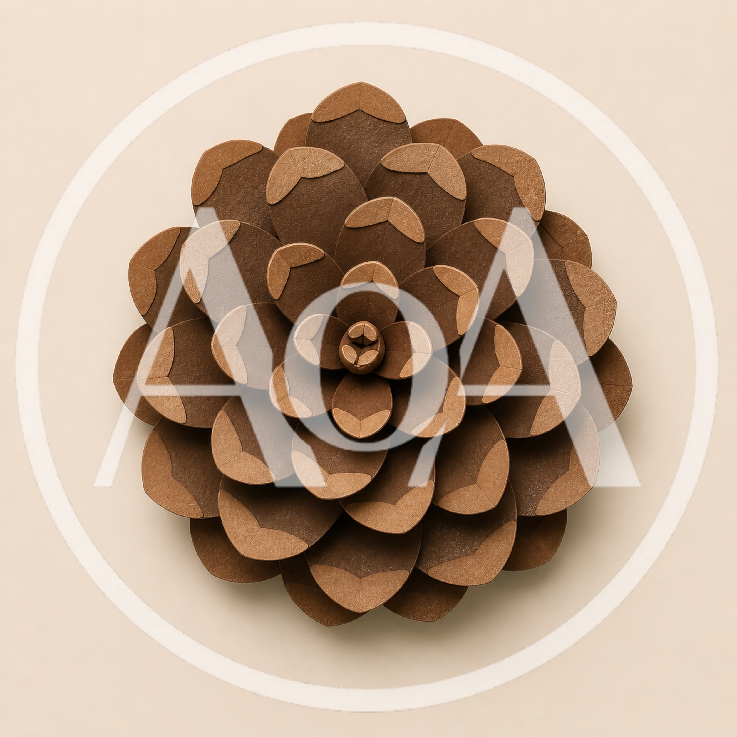 Top Down View Of A Paper Craft Pinecone