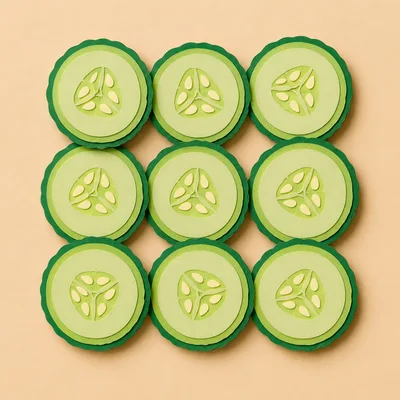 Paper Cutout Cucumber Slices Pattern