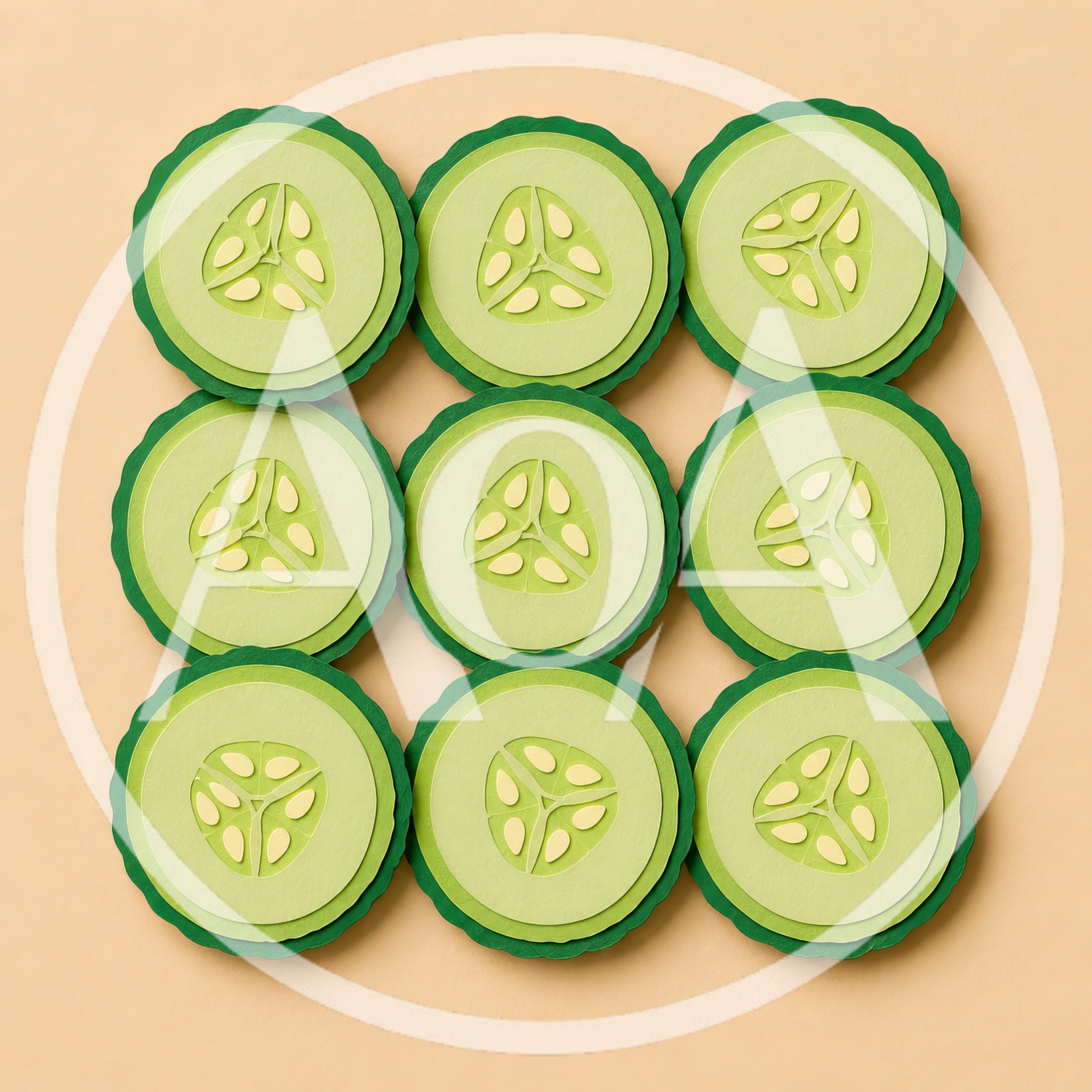 Paper Cutout Cucumber Slices Pattern