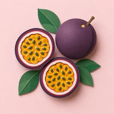 Paper Craft Passion Fruit Illustration
