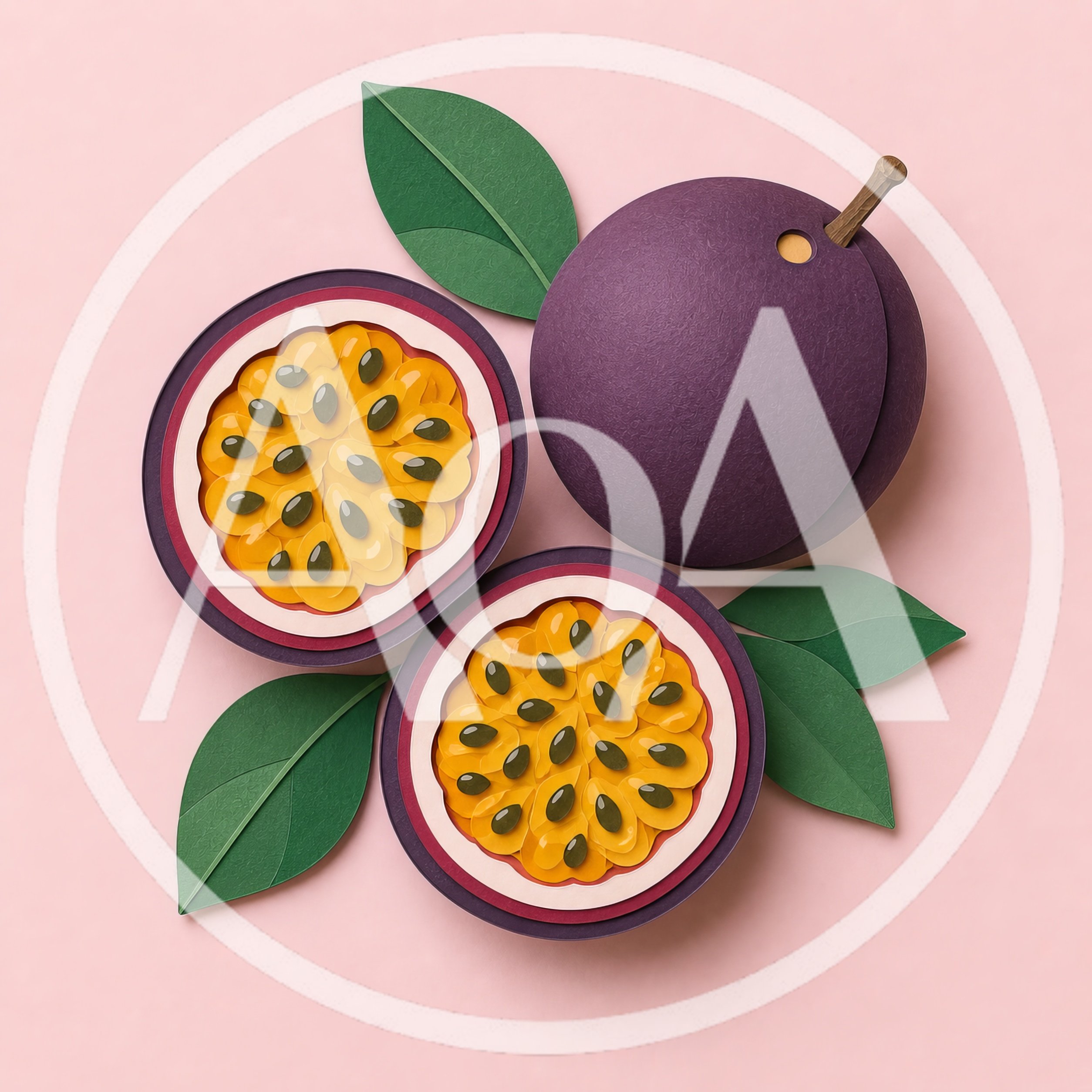 Paper Craft Passion Fruit Illustration