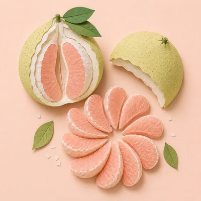 Paper Craft Pomelo Fruit Composition