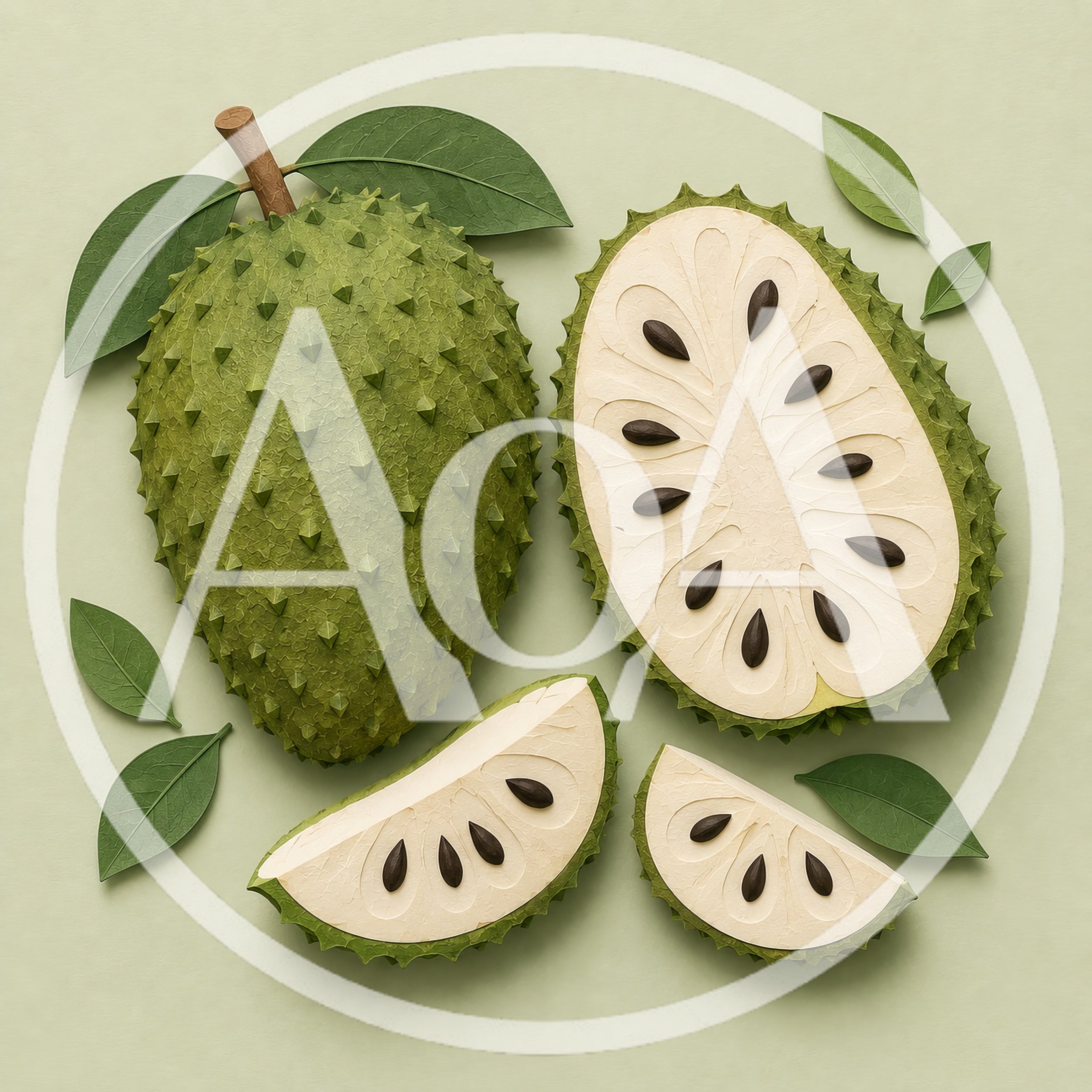 Paper Craft Soursop Fruit Composition