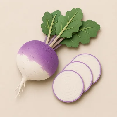 Paper Craft Illustration Of A Purple Top Turnip