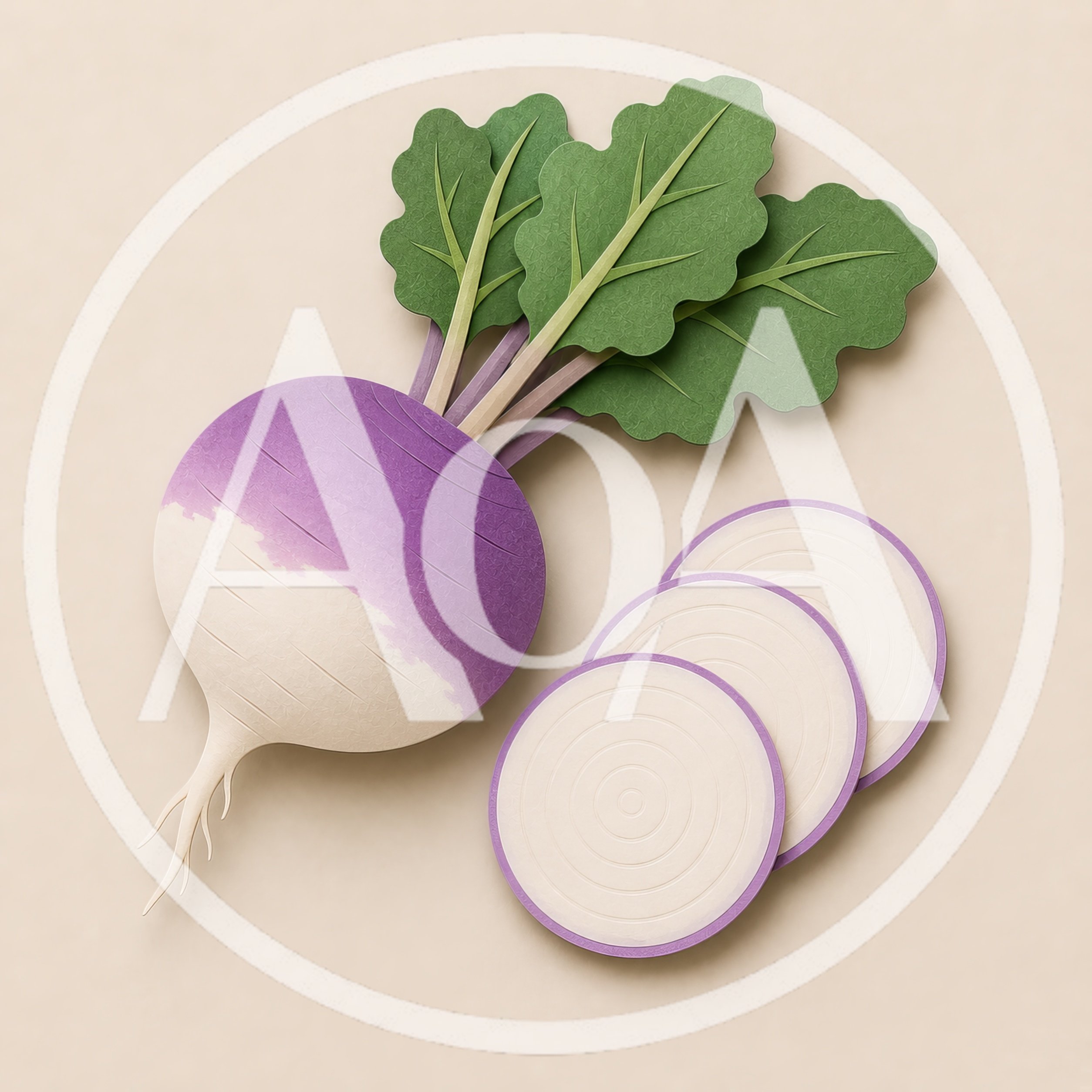 Paper Craft Illustration Of A Purple Top Turnip