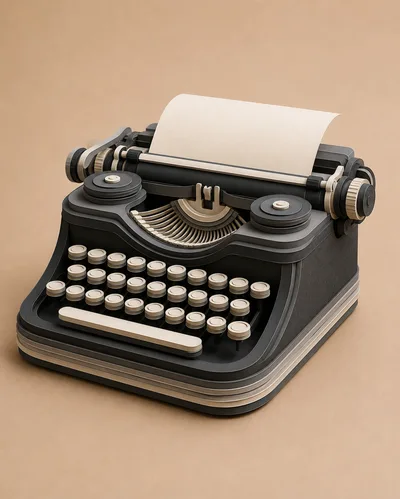Vintage Style Typewriter With Blank Paper Sheet