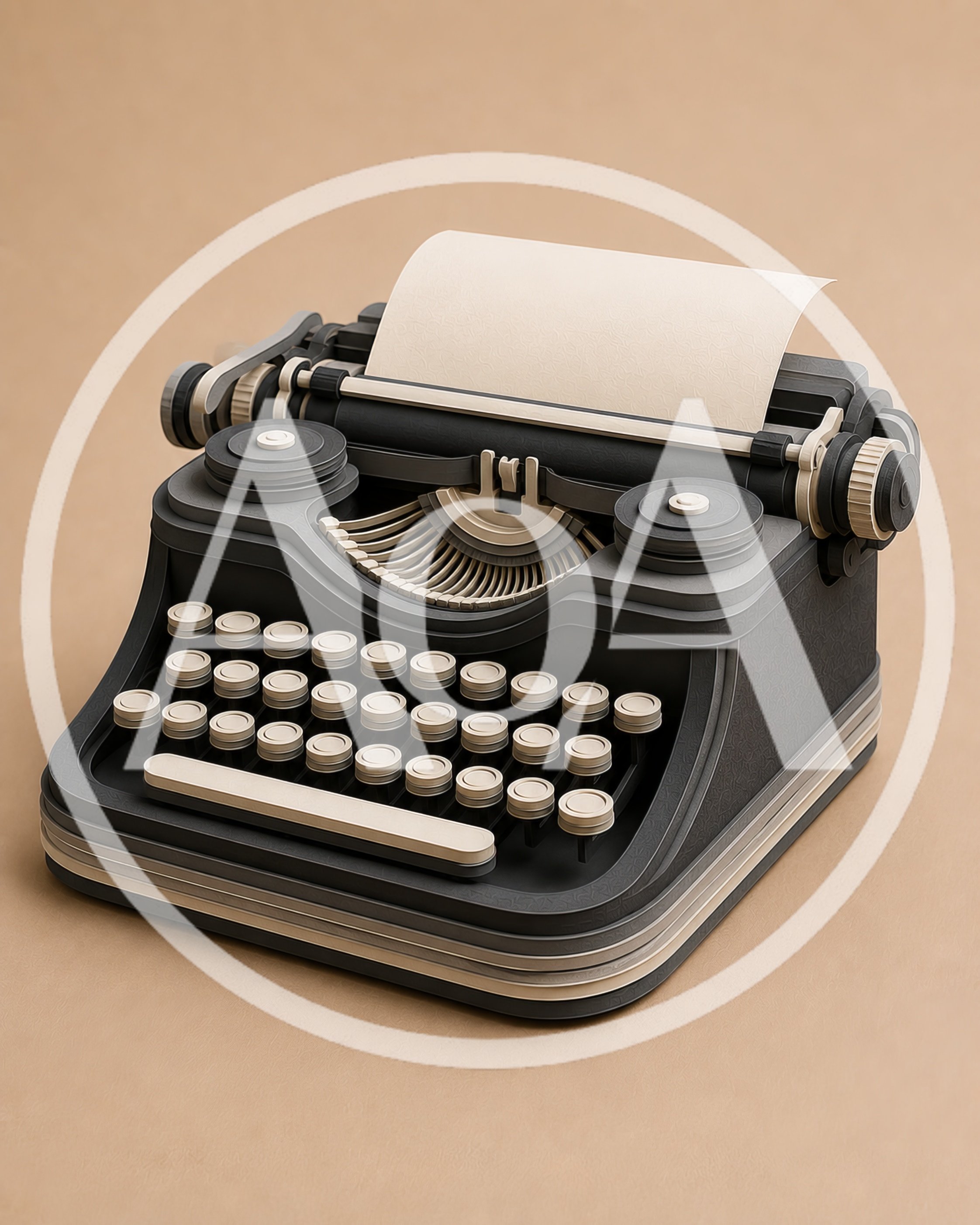 Vintage Style Typewriter With Blank Paper Sheet