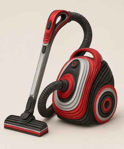 Modern Red And Black Layered Vacuum Cleaner Design