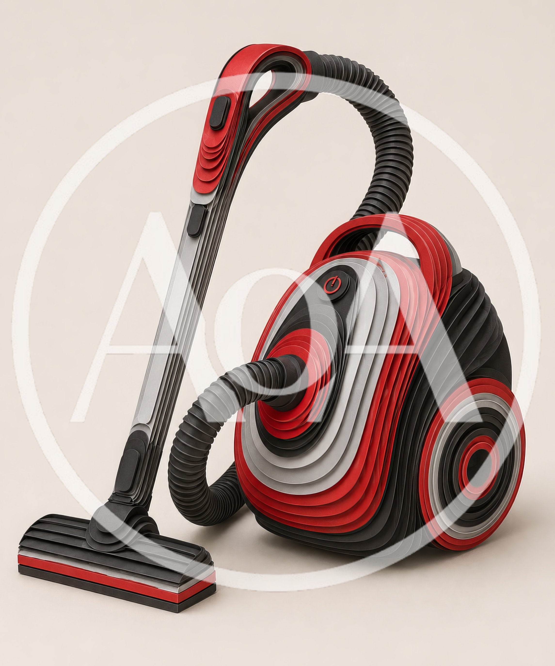 Modern Red And Black Layered Vacuum Cleaner Design