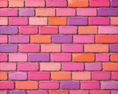Colorful Painted Brick Wall Background