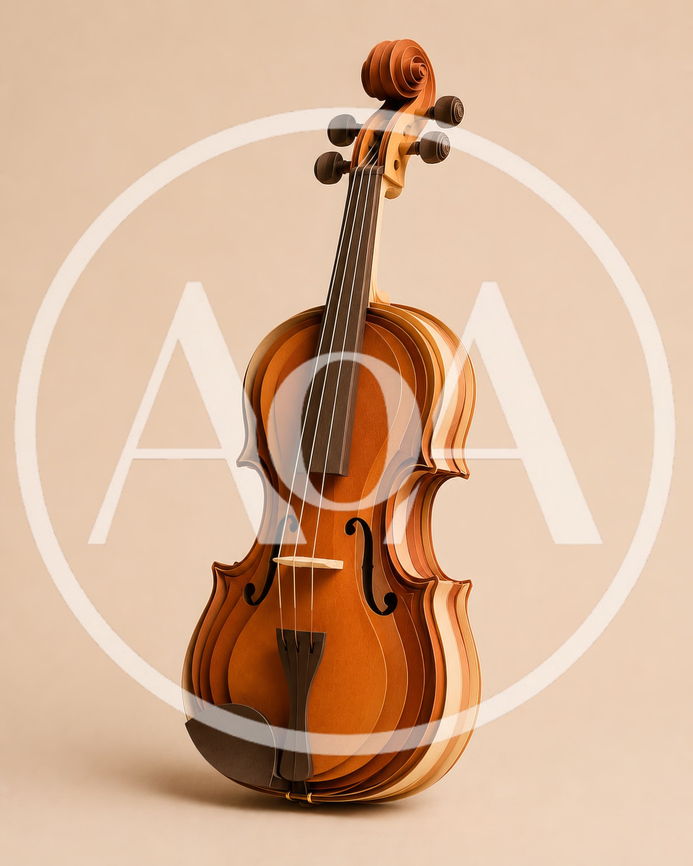 Layered Paper Craft Violin Sculpture