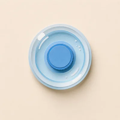 Minimalist 3D Rendered Blue Circular Interface Element