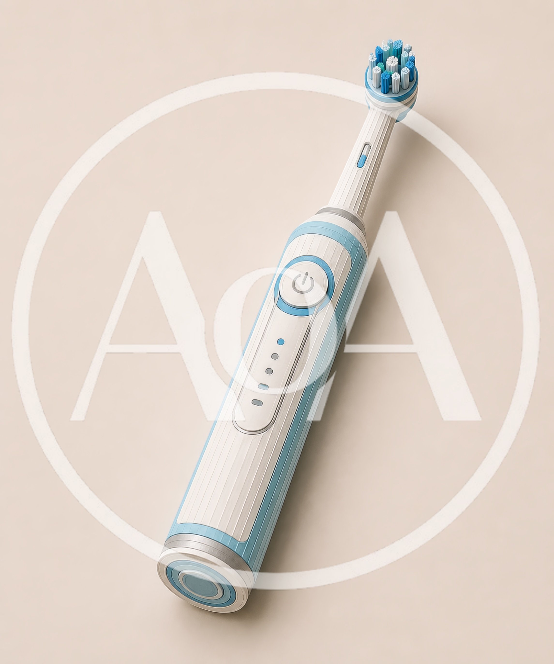 Electric Toothbrush With Blue And White Design