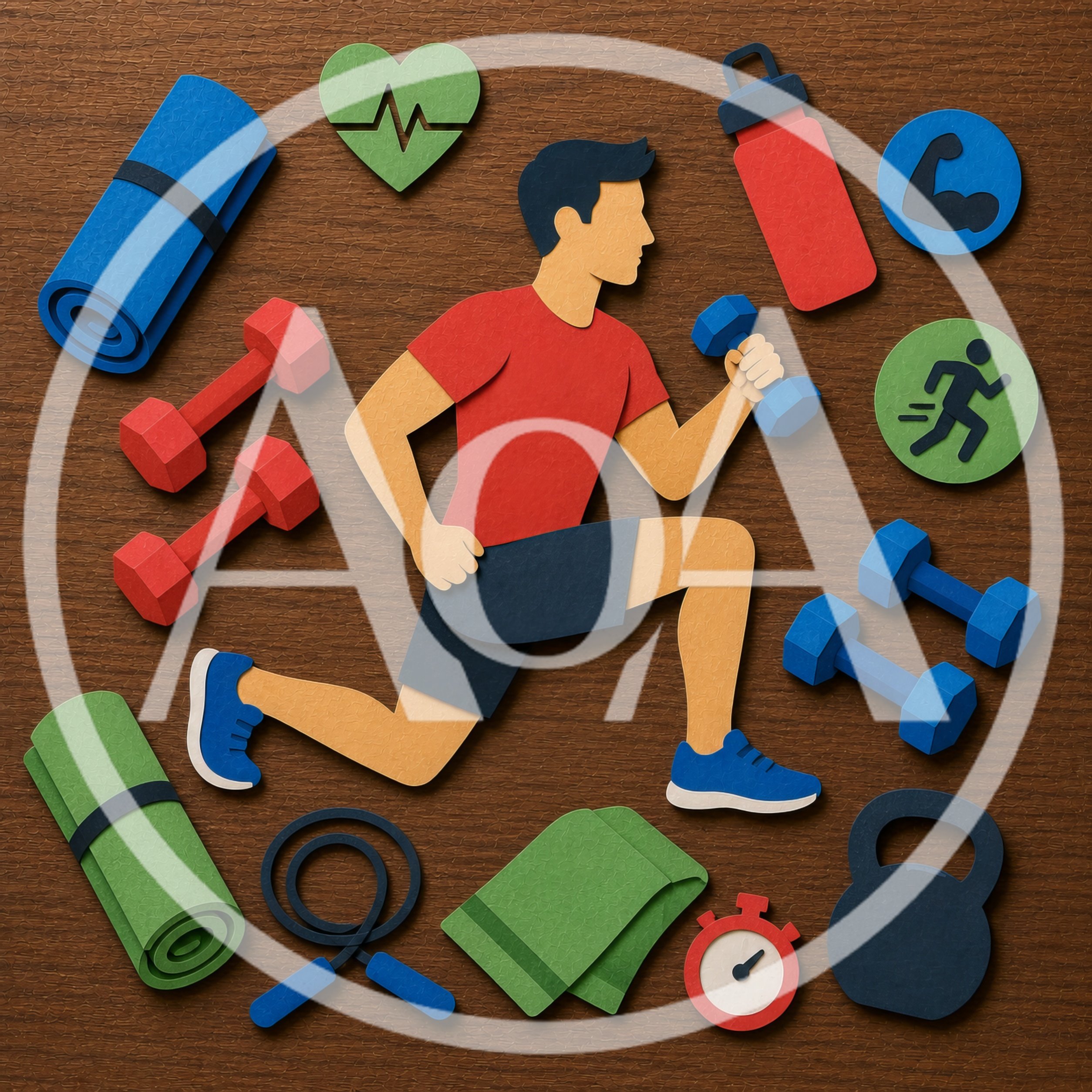 Paper Cutout Illustration Of A Man Exercising