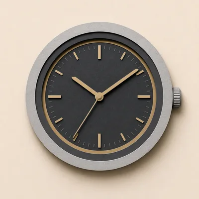 Minimalist Analog Watch Face With Gold Hands