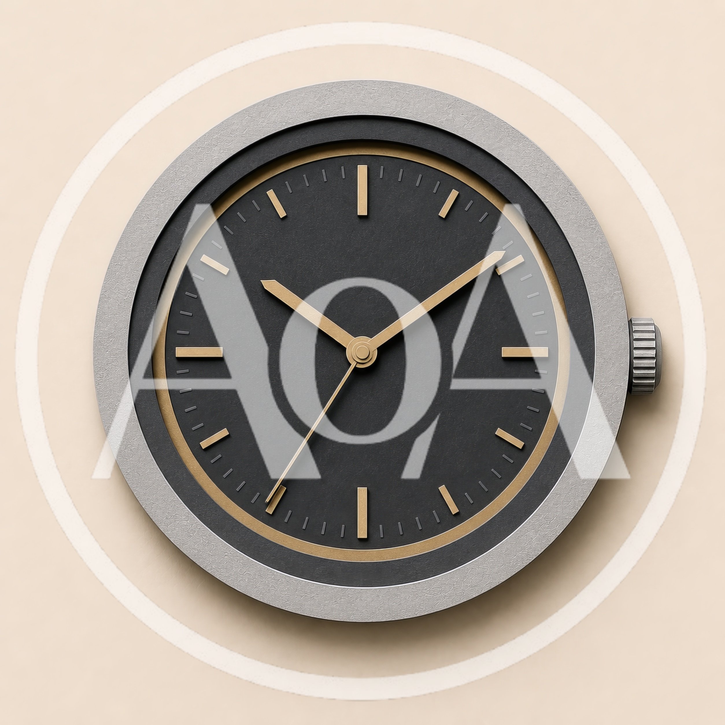 Minimalist Analog Watch Face With Gold Hands