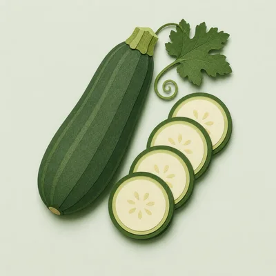 Paper Craft Zucchini With Sliced Pieces
