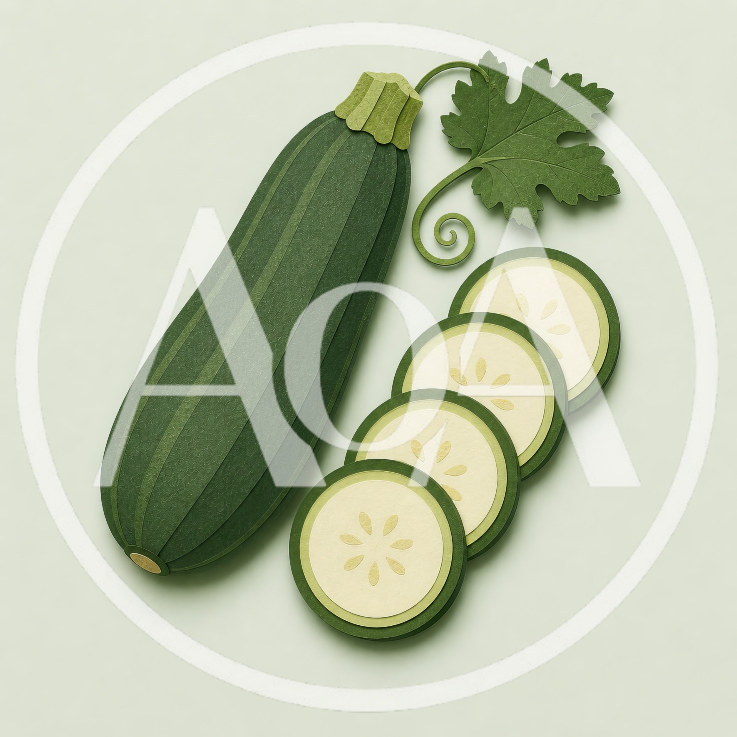 Paper Craft Zucchini With Sliced Pieces