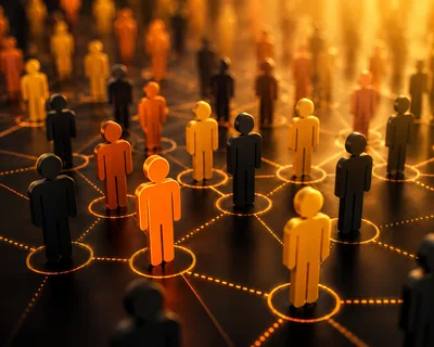 3D Network Visualization Of Connected Human Figures