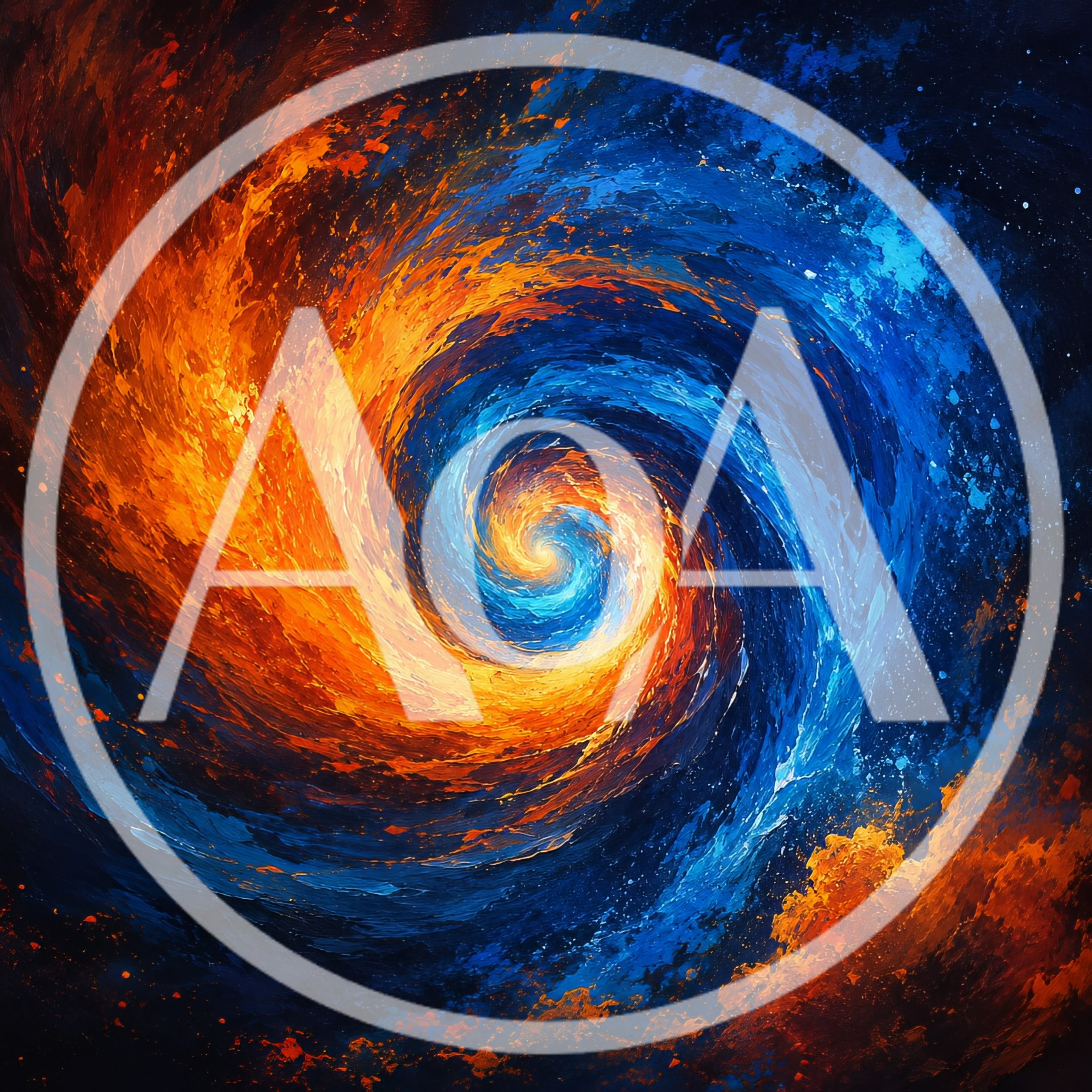 Abstract Swirling Vortex Of Fire And Ice