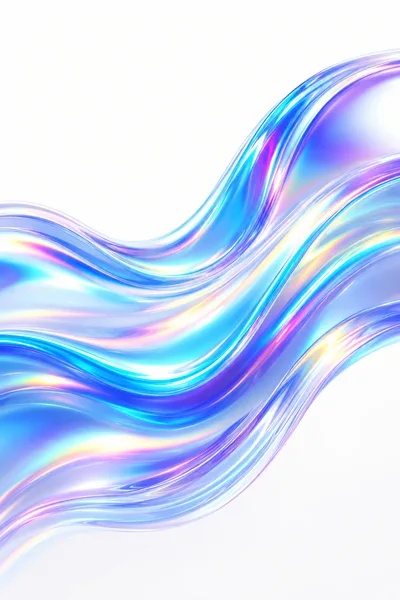 Abstract Iridescent Liquid Wave Flowing Background