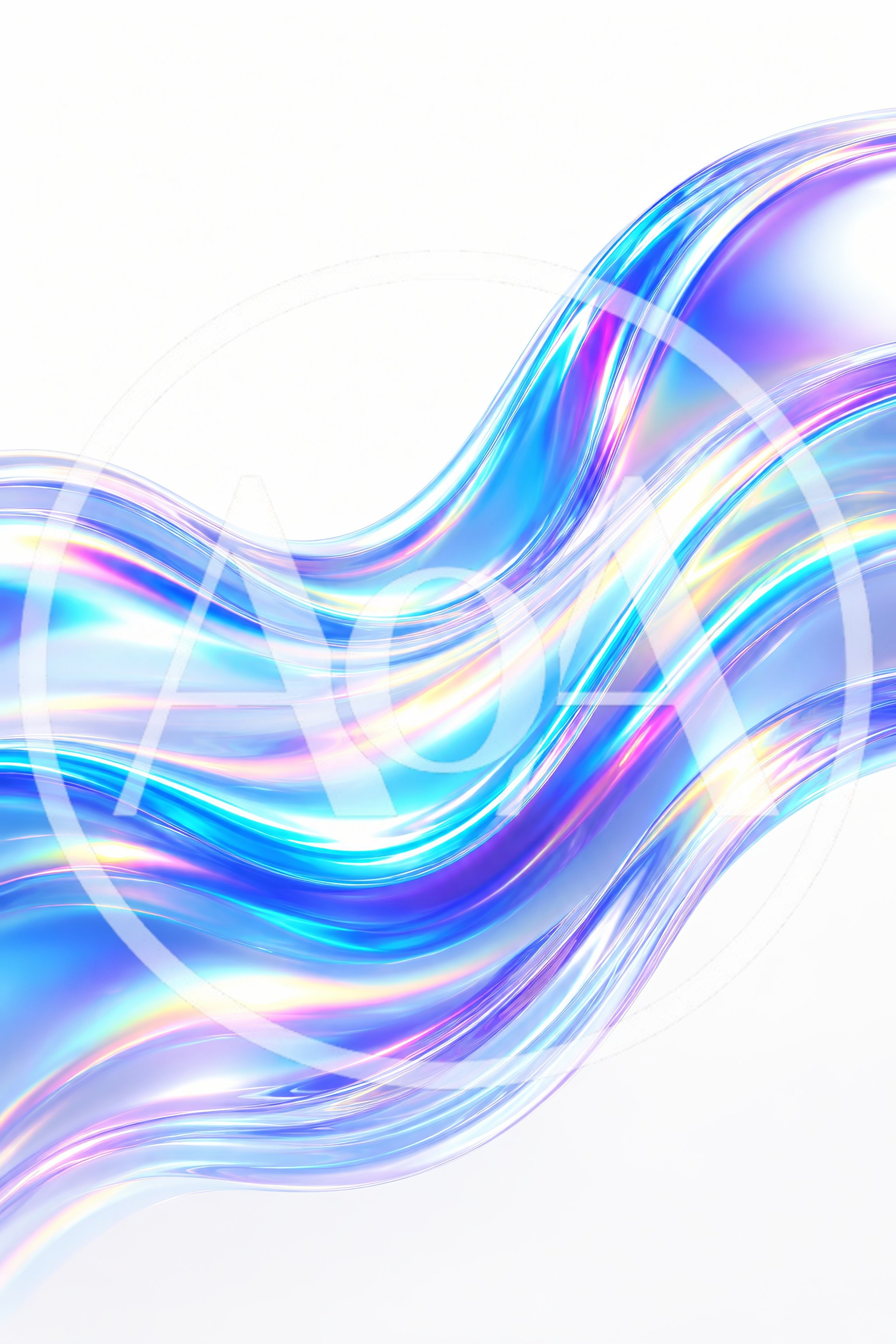 Abstract Iridescent Liquid Wave Flowing Background
