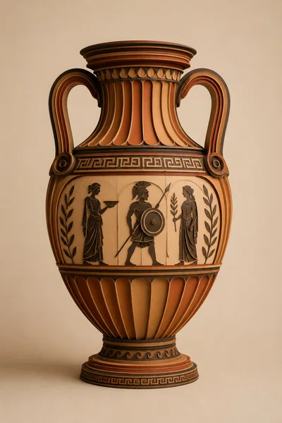 Ancient Greek Style Decorative Ceramic Amphora Vase