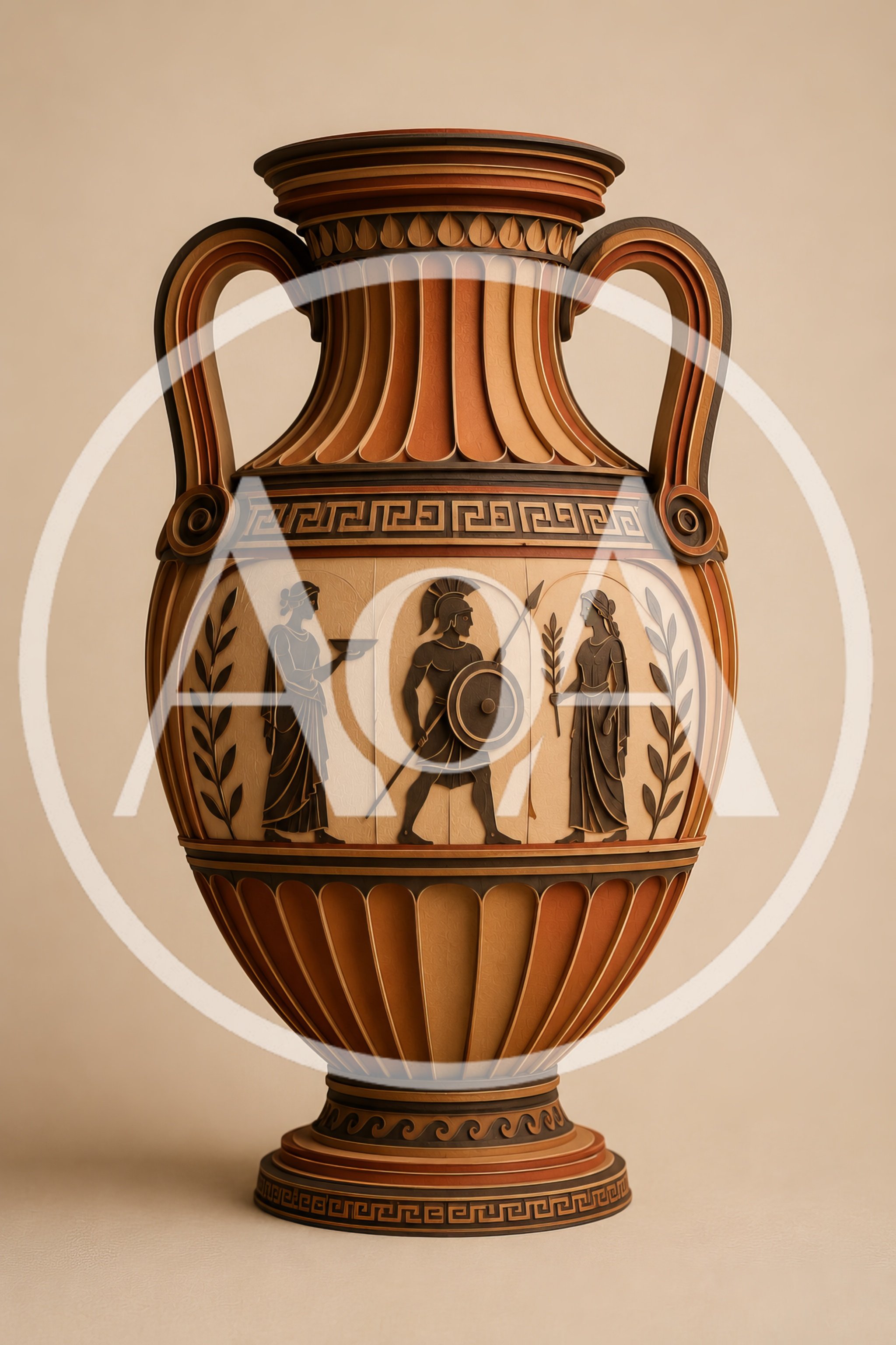 Ancient Greek Style Decorative Ceramic Amphora Vase