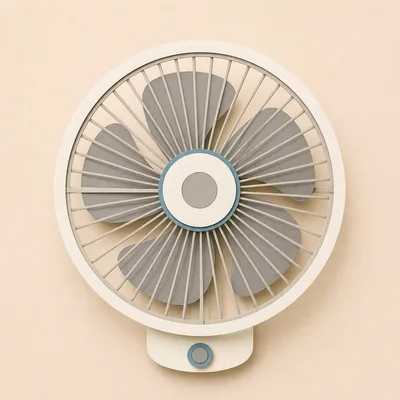 Minimalist 3D Rendered Electric Desk Fan
