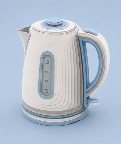 Modern White And Blue Electric Kettle