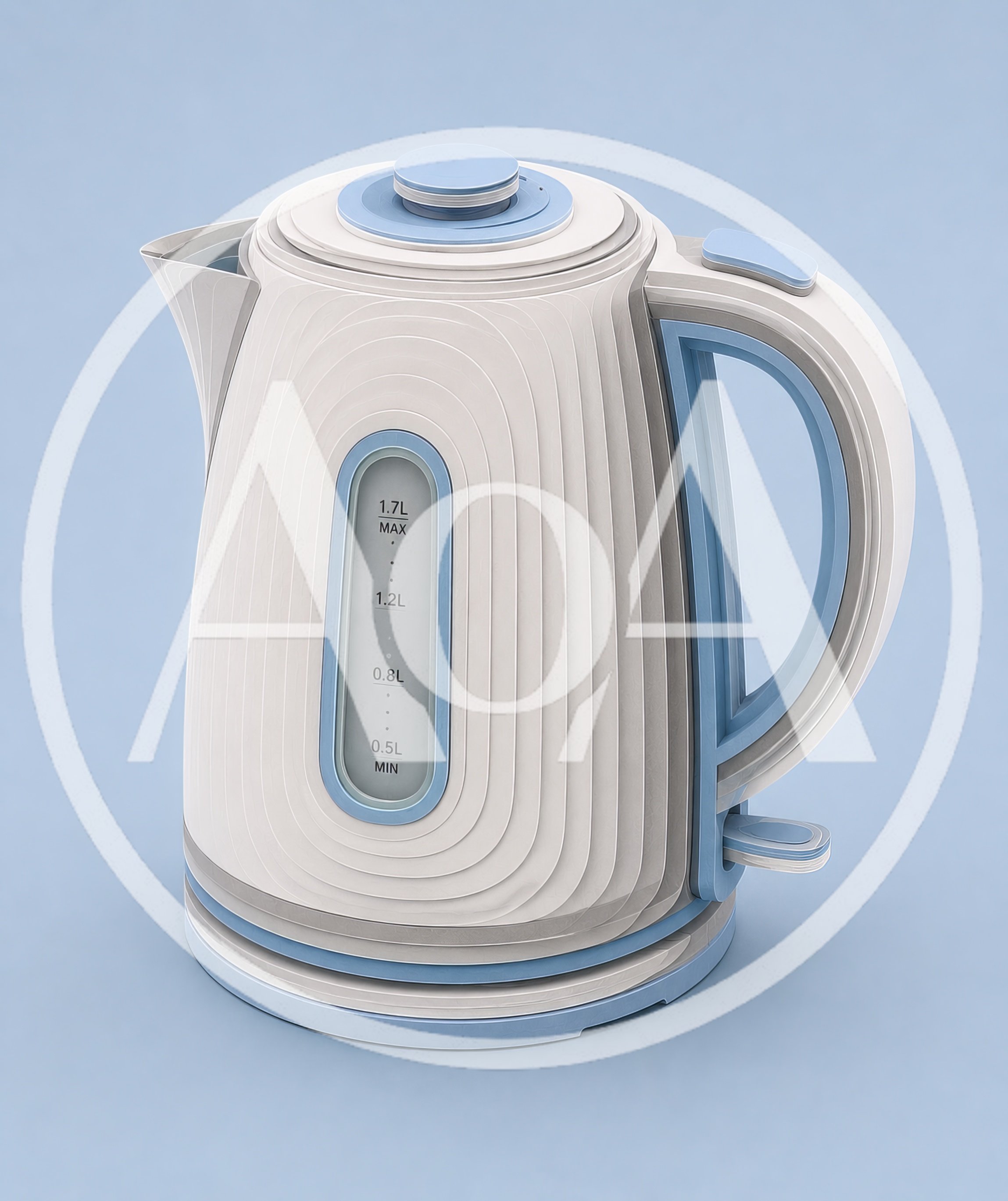 Modern White And Blue Electric Kettle