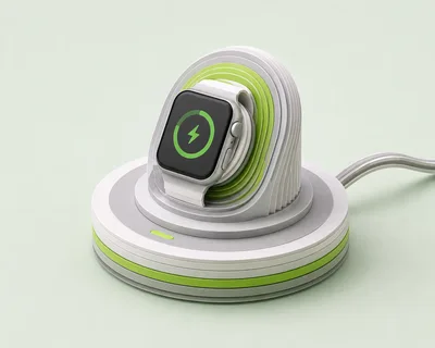 Smartwatch Charging On A Modern Wireless Docking Station