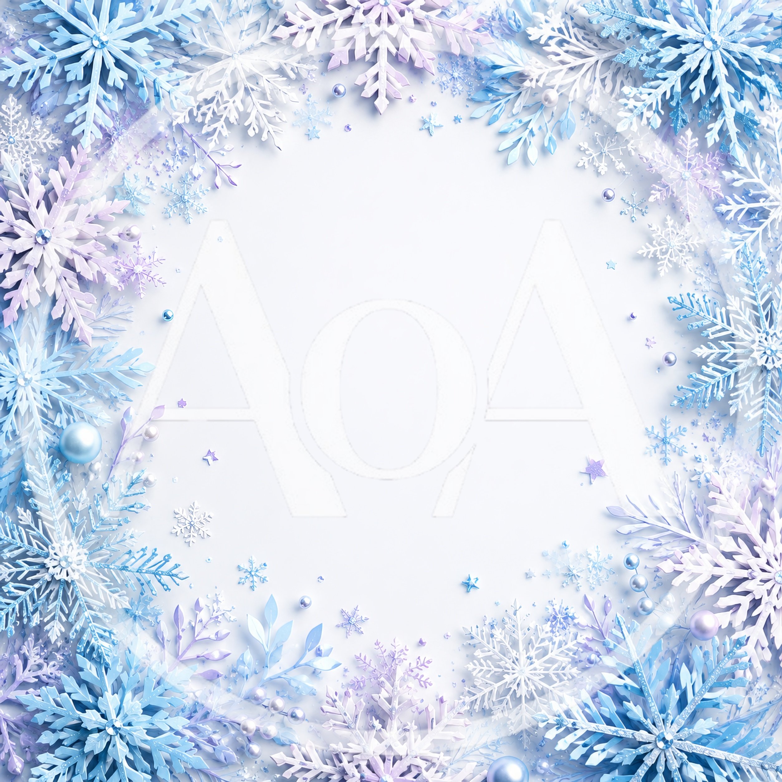 Winter Snowflake Frame With Decorative Ornaments