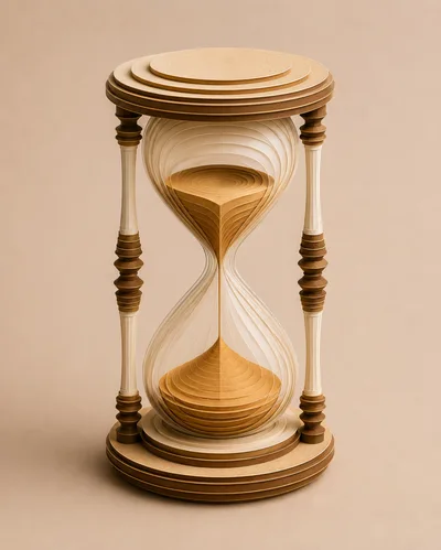 Minimalist Paper Art Hourglass Sculpture