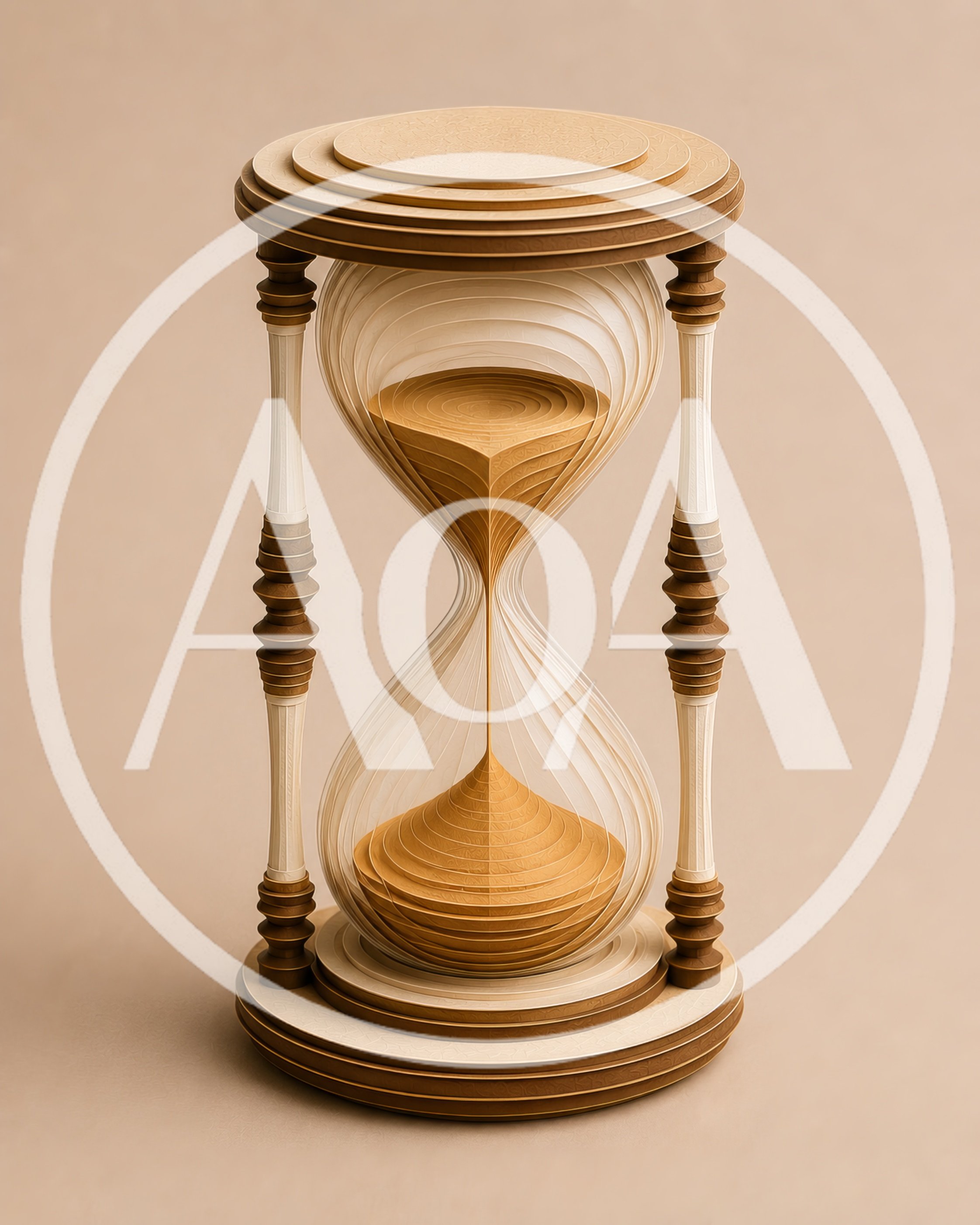 Minimalist Paper Art Hourglass Sculpture