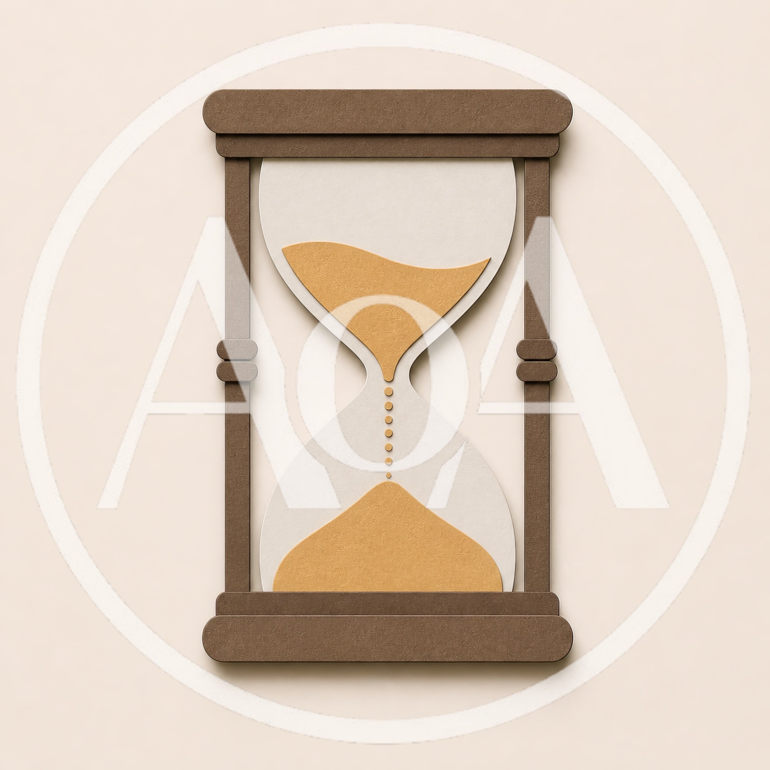 Minimalist Paper Cutout Hourglass Illustration